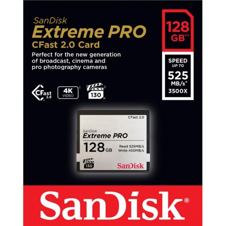 Карта пам’ятi SanDisk 128GB CFast 2.0 Extreme Pro R525/W450MB/s